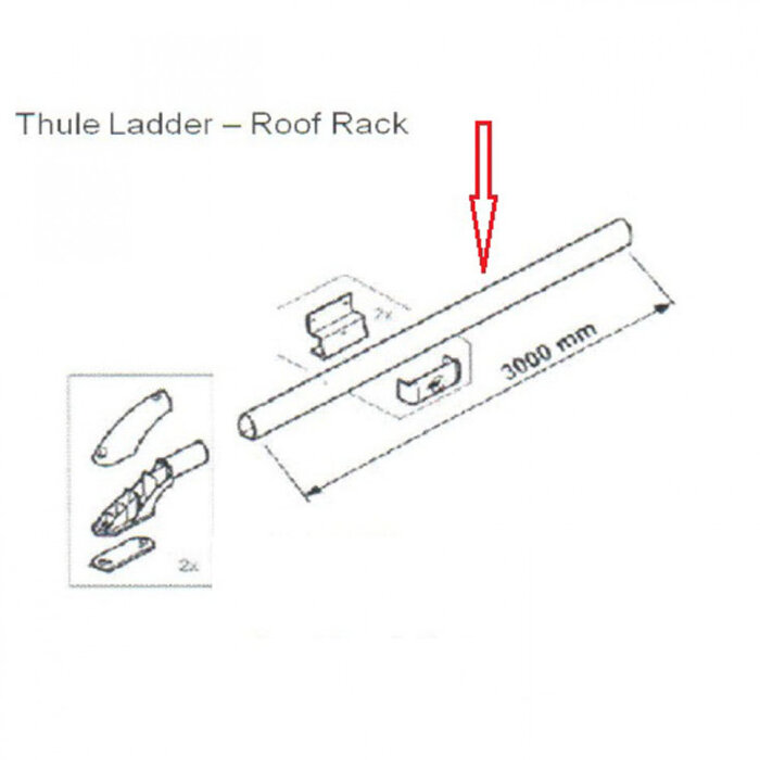 Thule Thule Oval Tube L=3,0m Geanodiseerd