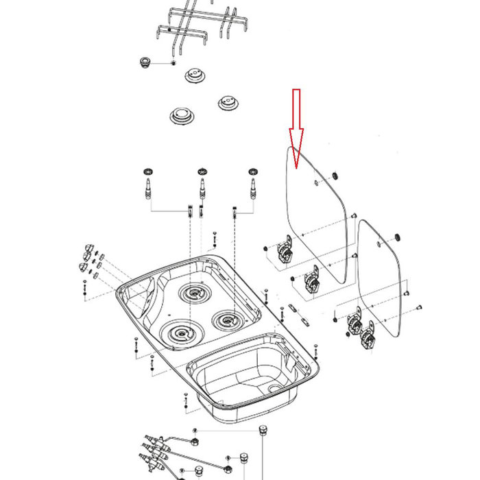 Dometic Dometic MO7103 Kookcomfoor Glasplaat Grijs