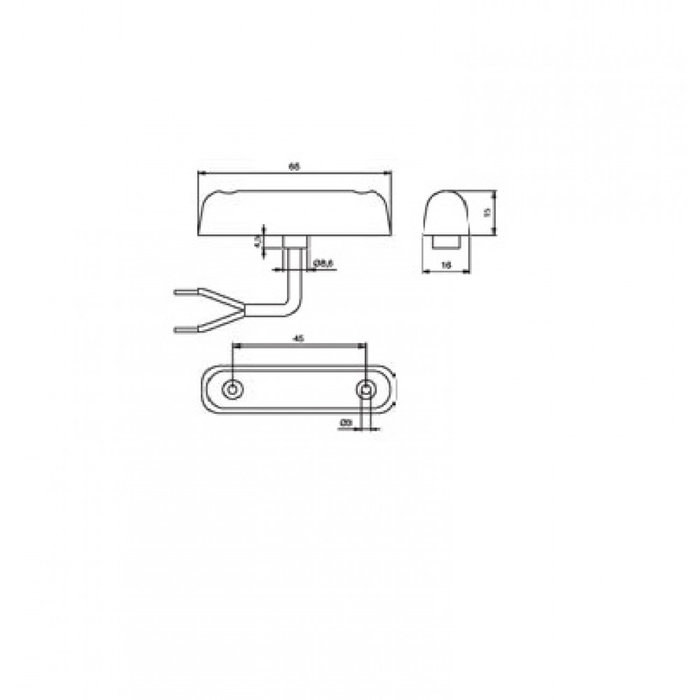 Jokon Jokon Markering LED S24-2 Rechthoekig Opbouw Rood