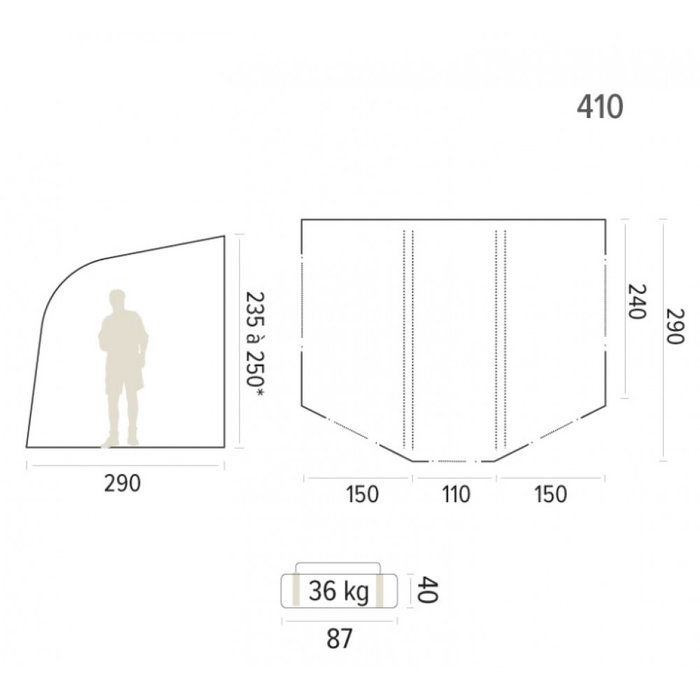 Trigano Trigano Opblaasbare Voortent Lima 410