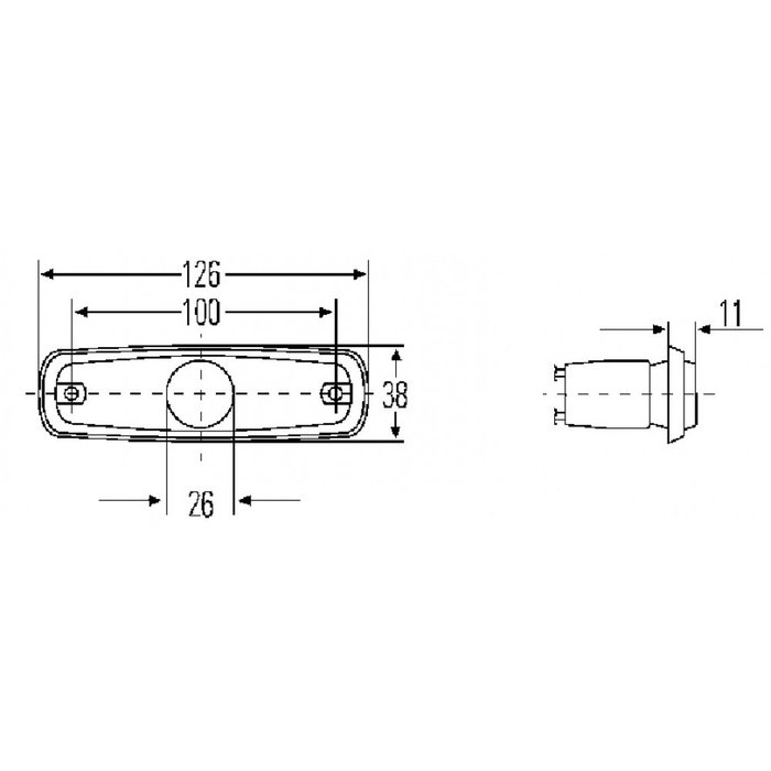 Hella Hella Zijmarkering met Reflector Rechthoekig Inbouw Oranje