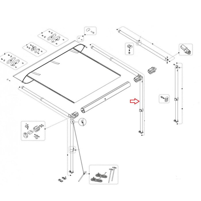 Fiamma Fiamma Staander + Ligger CaravanStore XL Links 410-550