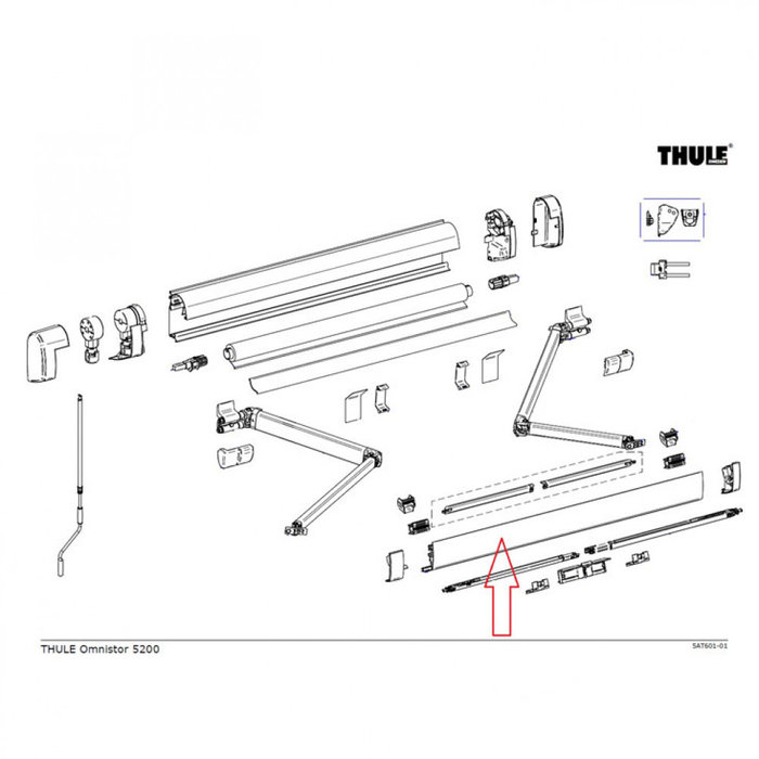 Thule Thule Lead Rail 5200 2.60 Wit