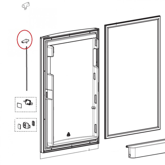 Dometic Dometic RM8550 Deurvergendeling Links Scharnier
