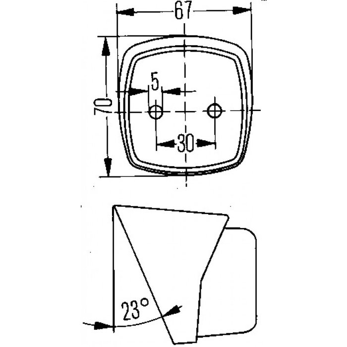 Hella Hella Breedtelicht Vierkant/Taps Opbouw Wit Onderplaat Zwart