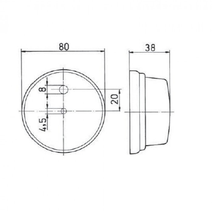 Jokon Jokon Breedtelicht PLR272 met Reflector Rond Opbouw Wit 12/24V