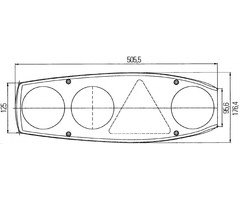 Hella Hella Achterlicht Caraluna II Plus Rem/ Knipper/ Mist/ Achteruitrij/ Zijmarkering/ Driehoek Reflector Rechts