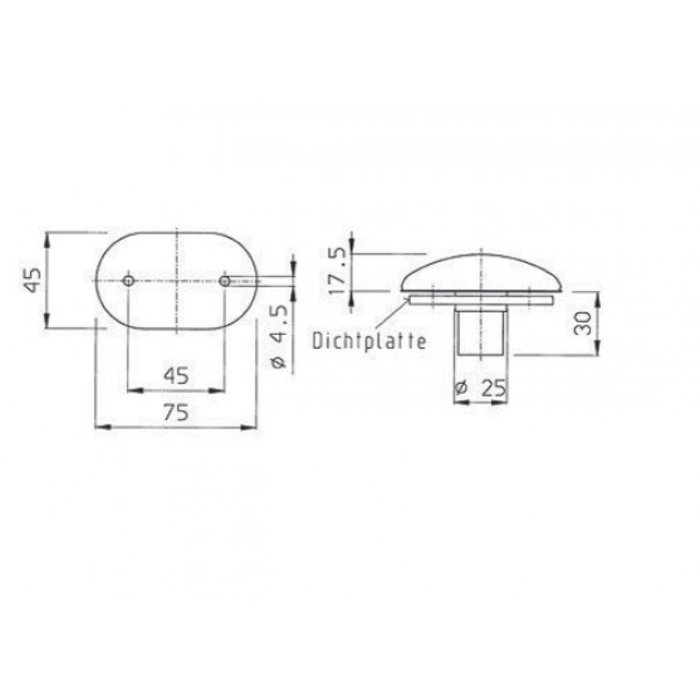 Jokon Jokon Markering S2000 Ovaal Inbouw Rood