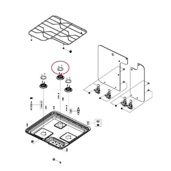 Dometic Dometic CE09-DF Hymer Branderdeksel kit (3pc)