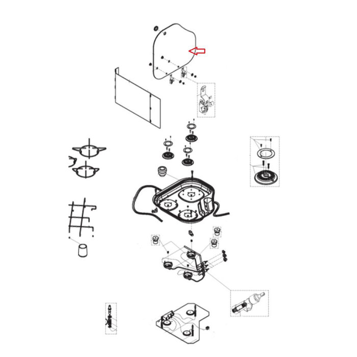 Dometic Dometic Kookplaat Glasdeksel Links CE04-DF/L