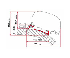 Fiamma Fiamma Carthago Chic/Rapido i80-i90 Adapter 550 <2014 F65/F80
