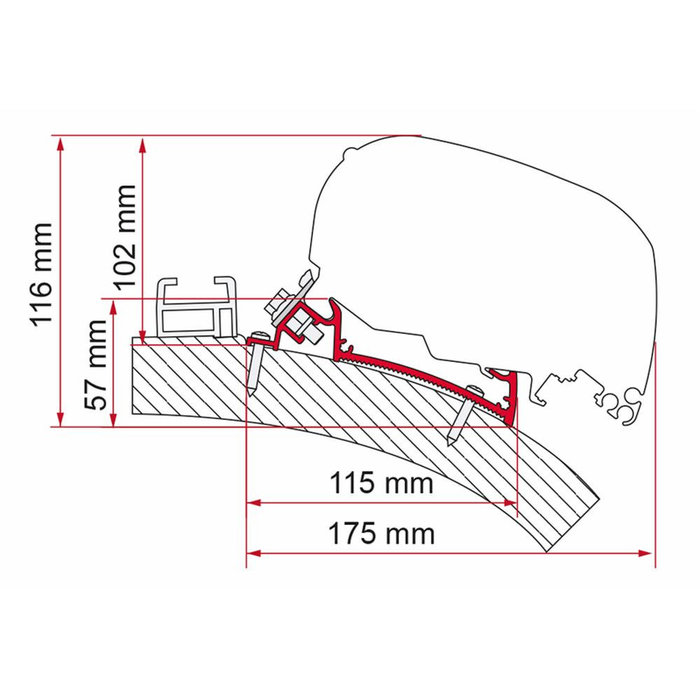 Fiamma Fiamma Carthago Chic/Rapido i80-i90 Adapter 550 <2014 F65/F80