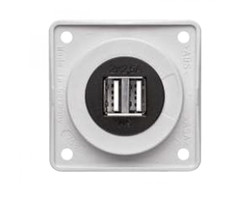 Berker 5 stuks Berker Contactdoos 2x USB Lader 12V Inbouw Wit Hoogglans