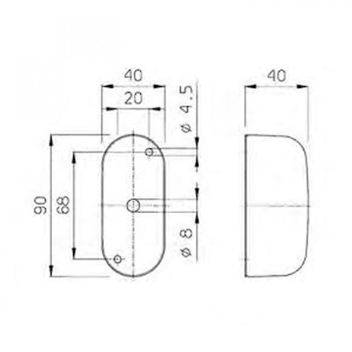 Jokon Jokon Markering SPL2000 Ovaal Opbouw Rood/Wit 12/24V