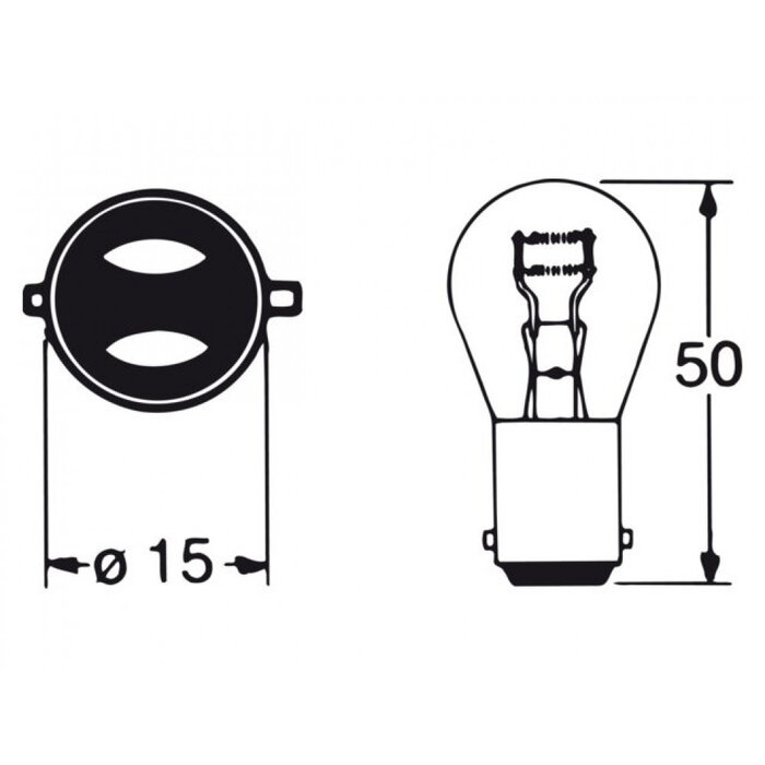 Fjord Outdoor 10 stuks Gloeilamp BAY15D 12V/21-5W Dubbel Polig