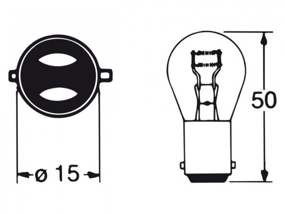 Fjord Outdoor Gloeilamp BAY15D 12V/21-5W Dubbel Polig