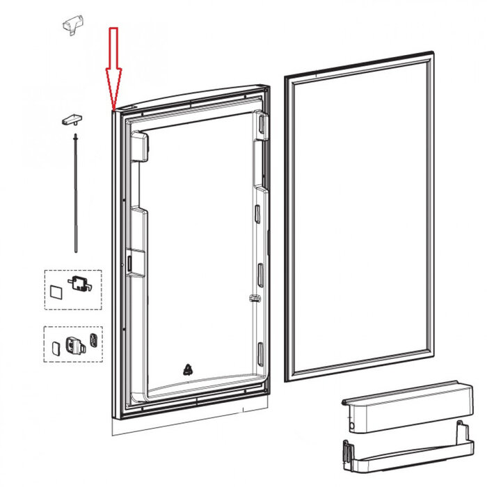Dometic Dometic afdeklijst deur zwart 2413338027