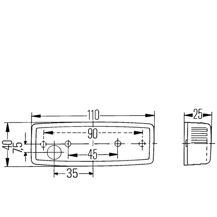 Hella Hella Breedtelicht Rechthoekig Opbouw Wit