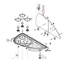 Dometic Dometic Kombi 960 Linker Glasplaat RAL9005