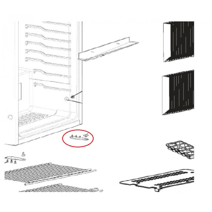 Dometic Dometic RGE4000 Scharnier Onderaan Rechts Chroom