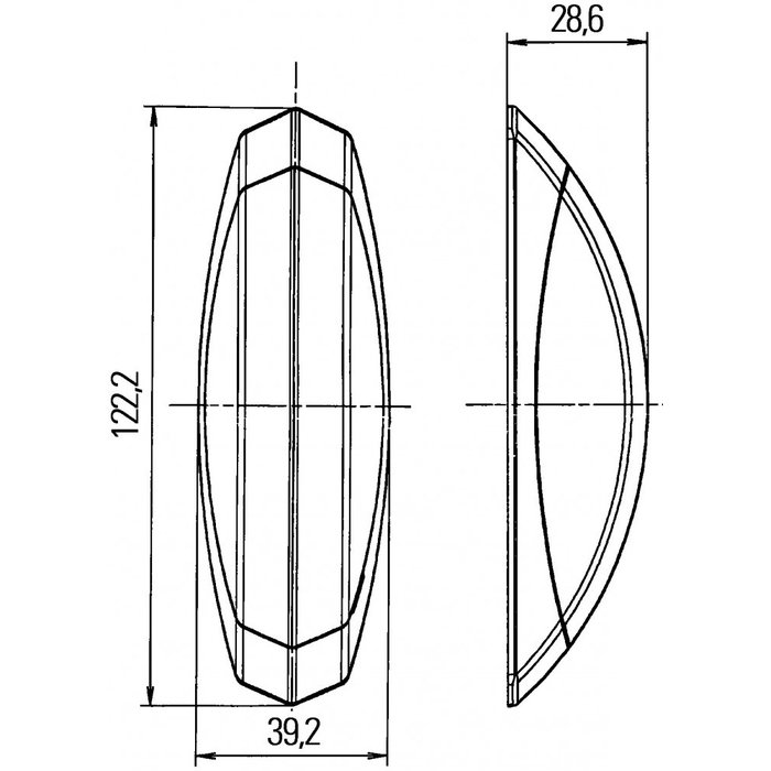 Hella Hella Markering Ovaal Opbouw Rood/Wit Grijs Frame Links
