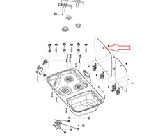 Dometic Dometic MO7123 Glasdeksel Komfoor gedeelte