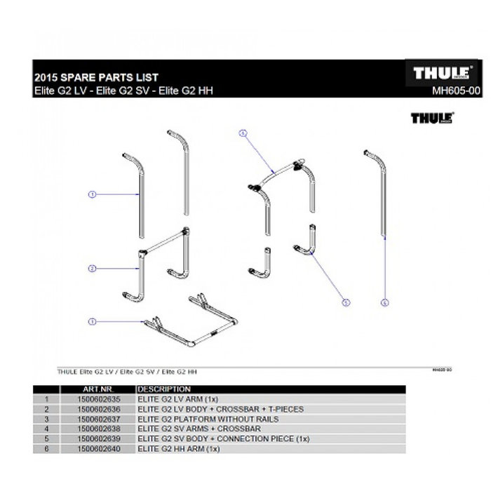 Thule Thule elite G2 LV body/crossbar/t-pieces