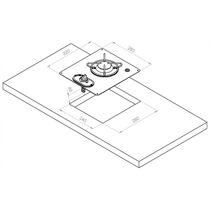 Navyload Navy Load Kookplaat RVS 1-Pits 320x285