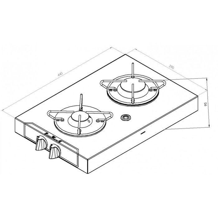 Navy Load Navy Load Kookplaat Vrijstaand 2-Pits 440x290