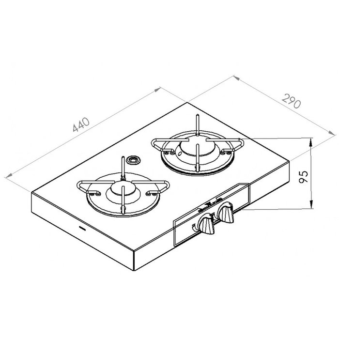 Navy Load Navy Load Kookplaat Vrijstaand 2-Pits 290x440
