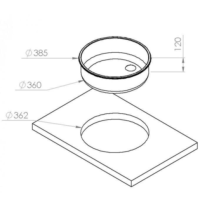 Navyload Navy Load Spoelbak Rond RVS Ø36–Ø38,5 H12