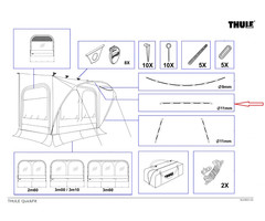 Thule Thule QuickFit/EasyLink Tent Poles 11mm Upper Arch 3.60 L/XL 315cm