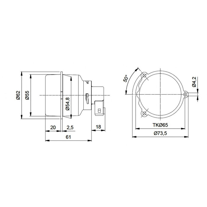 Jokon Jokon Knipperlicht LED L55 Rond Wit