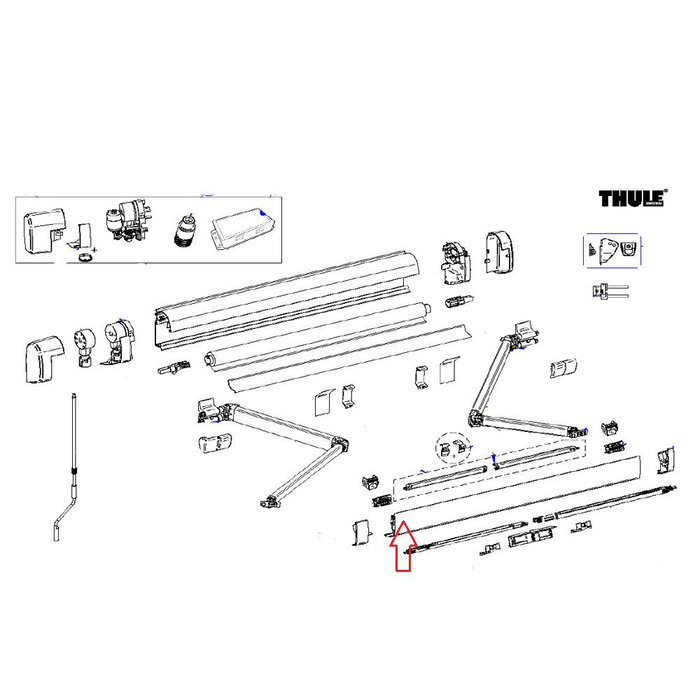Thule Thule Lead Rail 5200 4.50 Geanodiseerd