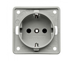 Berker Berker Contactdoos 230V Inbouw Grijs Mat