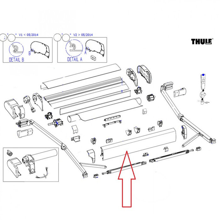 Thule Thule Lead Rail 9200 4.50 Geanodiseerd
