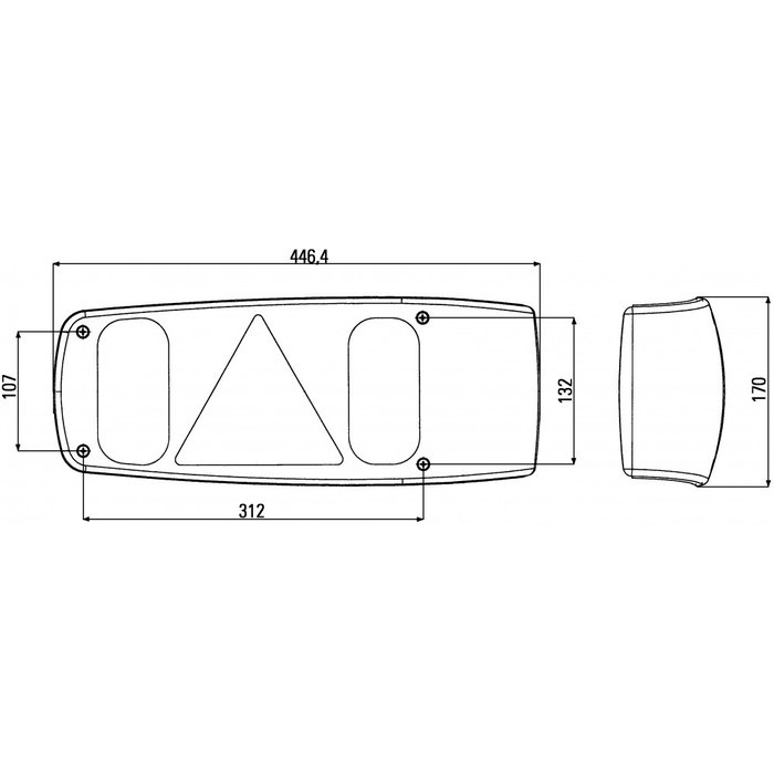 Hella Hella Achterlicht Caraluna I Rem/ Knipper/ Mist/ Zijmarkering/ Driehoek Reflector Links