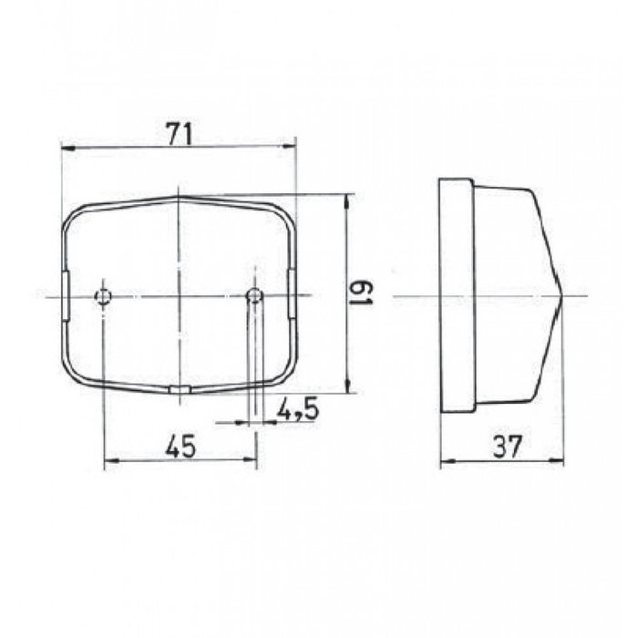 Jokon Jokon Breedtelicht PL115 Rechthoekig Opbouw Wit