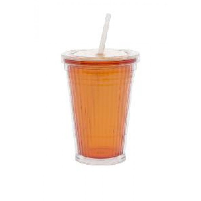 Gimex Gimex Drinkbeker met Rietje Oranje