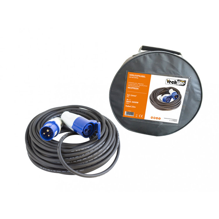 Vechline Vechline Verloopkabel 3x1,5mm² CEE-CEE Contra 25m