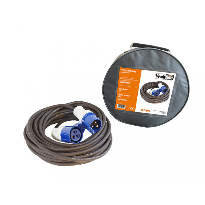 Vechline Vechline Verloopkabel 3x1,5mm² CEE-CEE Contra 15m