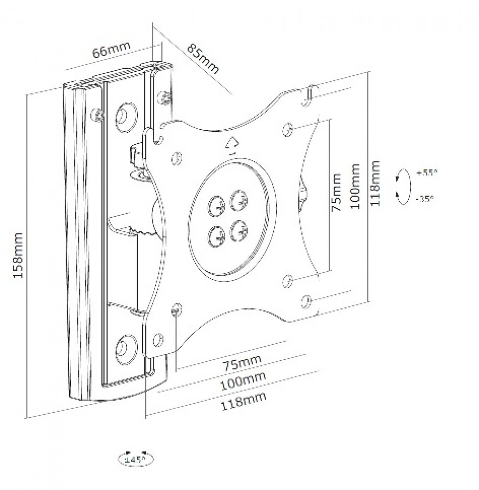 Vechline Vechline TV Steun Wandmontage