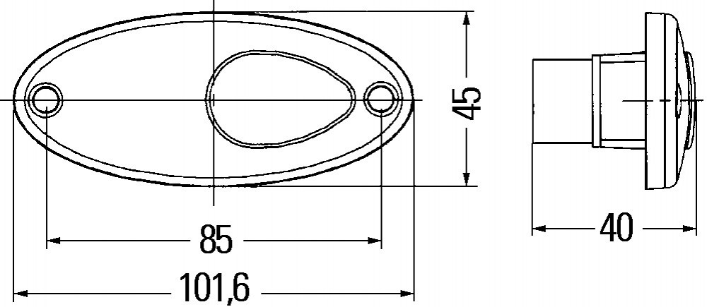 Hella Hella Markering Ovaal Inbouw Rood