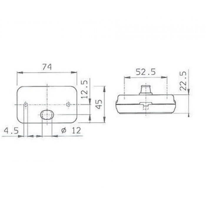 Jokon 5 stuks Jokon Breedtelicht PLR130 met Reflector Rechthoekig Opbouw Wit