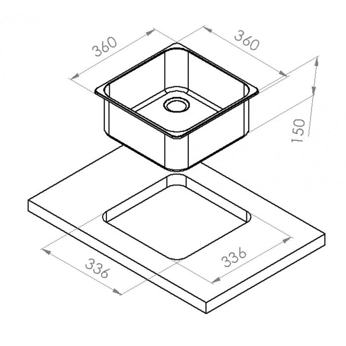 Navyload Navy Load Spoelbak Vierkant RVS
