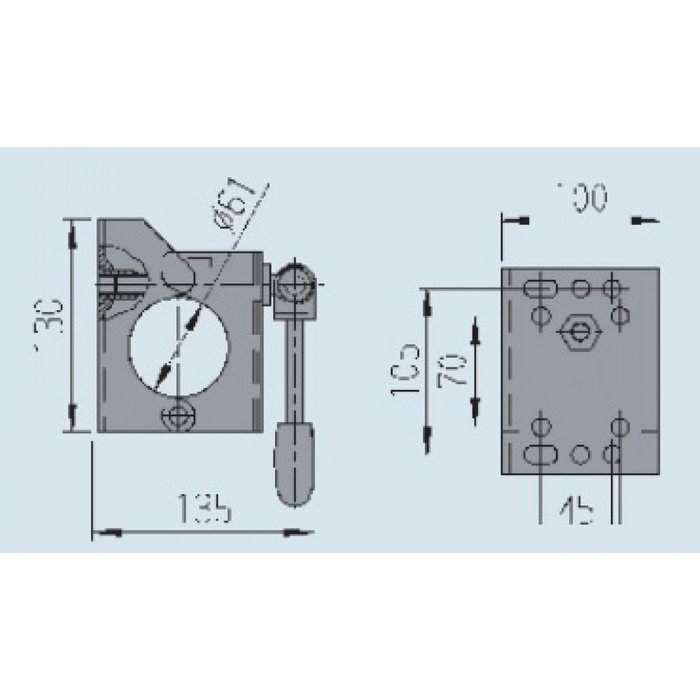 AL-KO AL-KO Neuswielklem Vastzetknevel Klapbaar 60mm