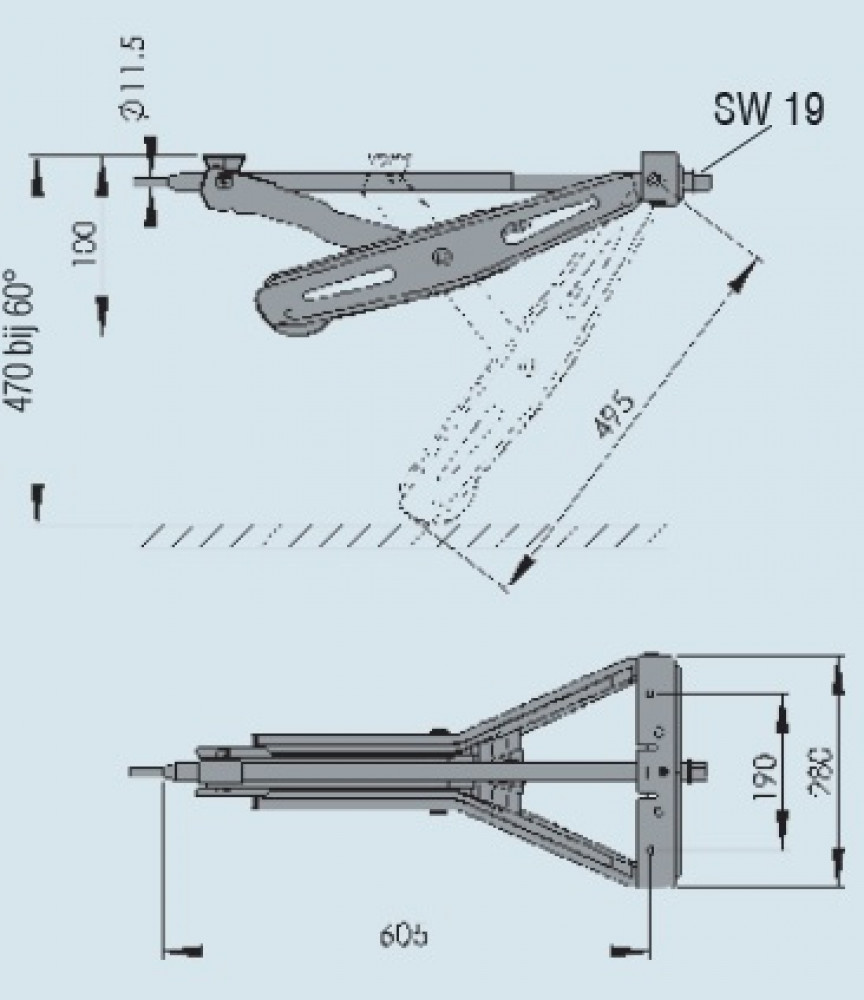AL-KO AL-KO Uitdraaisteun 1000kg 19x60.5cm