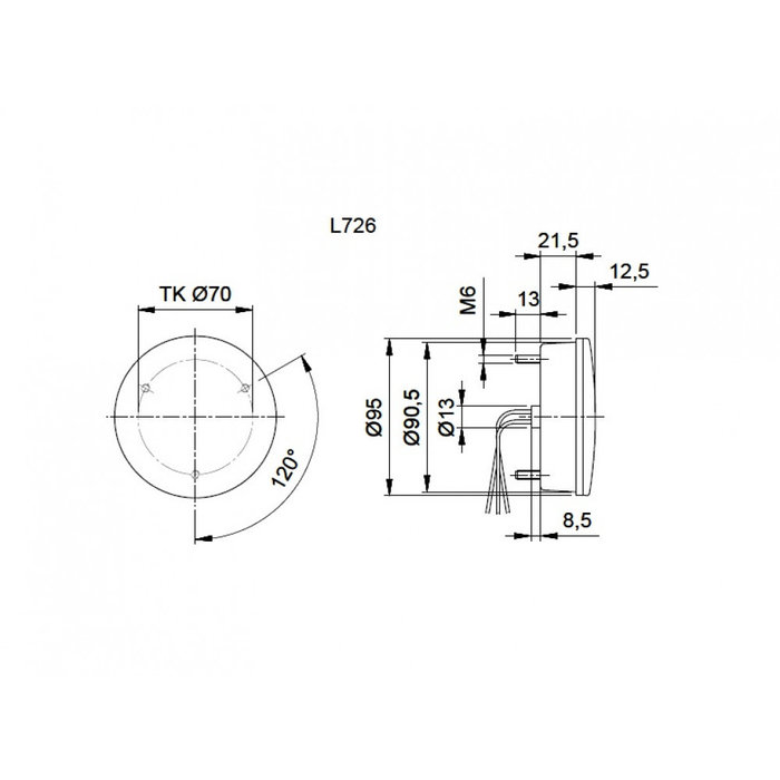 Jokon Jokon Remlicht/Achterlicht LED 726 Rond Wit