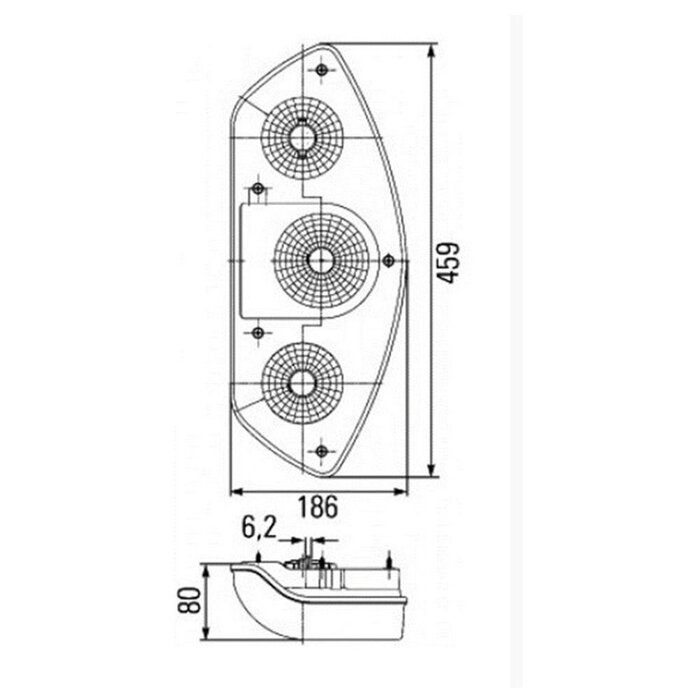 Hella Hella Achterlicht Caraluna Vertikal Rem/ Knipper/ Mist Rechts