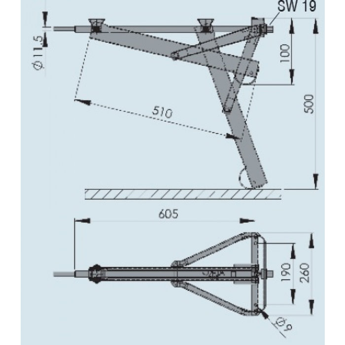 AL-KO AL-KO Uitdraaisteun 800kg 19x60.5cm